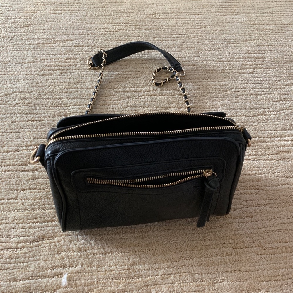 Black long strap purse